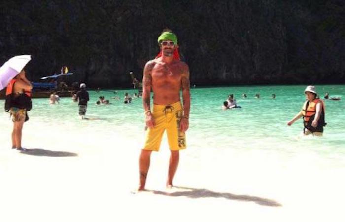 Andrea Malloggi a Phi Phi island, Maya bay