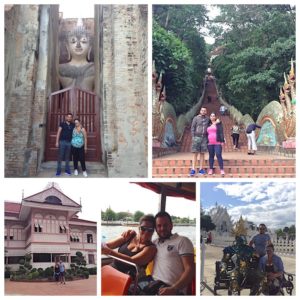 Il Wat Si-Chum a Sukhothai, la Wongburi house di Phrae,, la scalinata al Doi Suthep di Chiang Mai, in barca ad Ayutthaya e il tempio bianco di Chiang Rai.