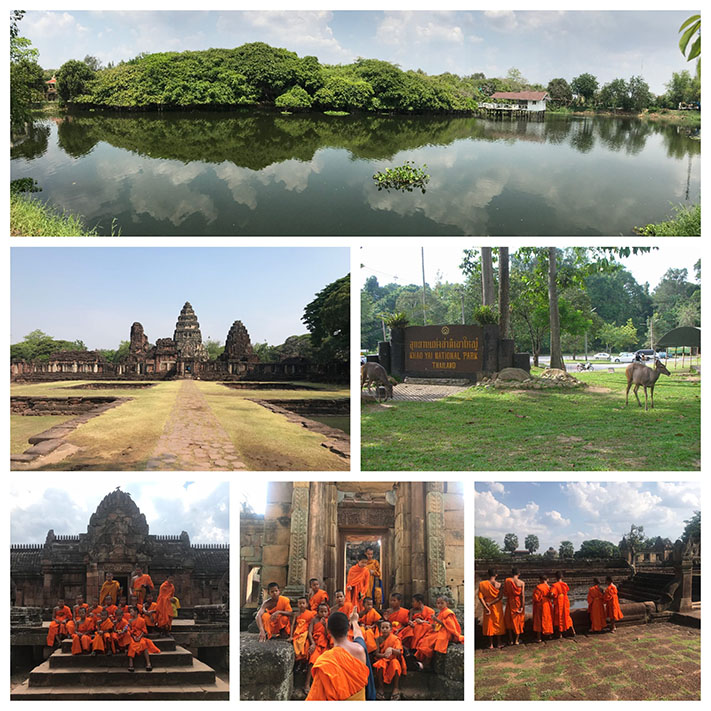 Il Sain Ngam, baniano gigantesco di Phimai, il camminamento processionale a Phimai, il Parco di Khao Yai, moncai buddhisti a Phanom Rung e Mueang Tam